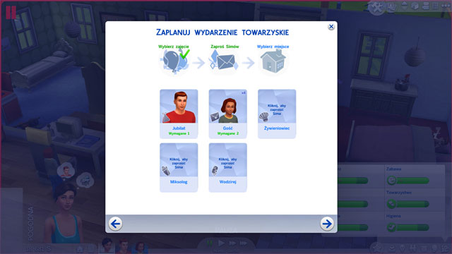 In the next window, specify the host, the celebrating person or the newlyweds - Social events | The Sim Environment - The Sim Environment - Sims 4 Guide