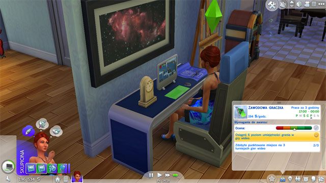 After you will become a Pro Gamer (8 A) you will need to develop your Video Gaming skill to the sixth level which will require spending a lot of time gaming - The Sims 4: Criminal - promotion, working hours, earnings - Careers / jobs tracks - Sims 4 Guide