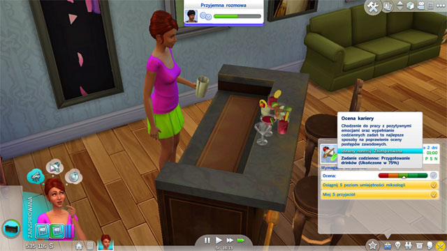 If you will choose the Mixologist (B) branch you have to remember that you will have a terrible income and you will have a challenging way to the top - Culinary | Career tracks - Careers / jobs tracks - The Sims 4 Game Guide