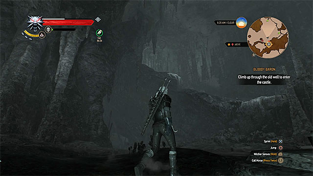 Climbing place in the cave - The Witcher 3 Wild Hunt: Bloody Baron - walkthrough - Crows Perch - The Witcher 3 Wild Hunt Guide & Walkthrough