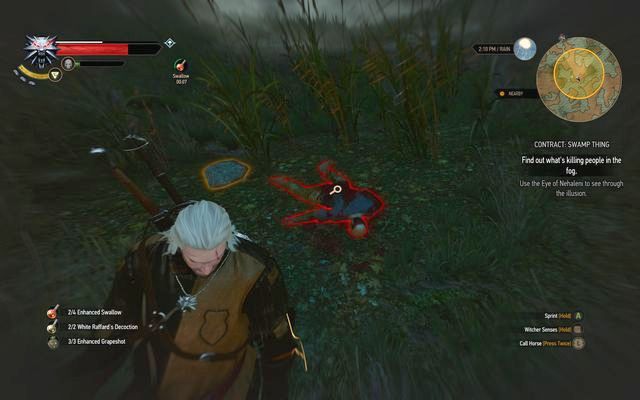 Corpse and tracks hidden with illusion - Witcher contracts in Crookback Bog - Crookback Bog - The Witcher 3 Wild Hunt Guide & Walkthrough