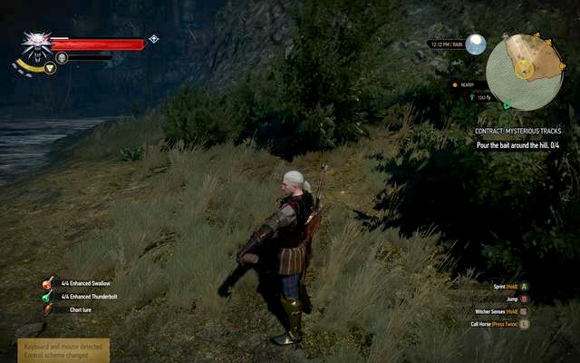 Spill the potion in marked locations - its added automatically to the used items field - Witcher contracts in Crookback Bog - Crookback Bog - The Witcher 3 Wild Hunt Guide & Walkthrough