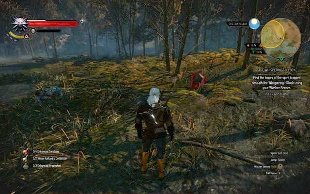 The grave pointed by the ghost from the tree - The Witcher 3 Wild Hunt: Side quests, Crookbag Bog - walkthrough - Crookback Bog - The Witcher 3 Wild Hunt Guide