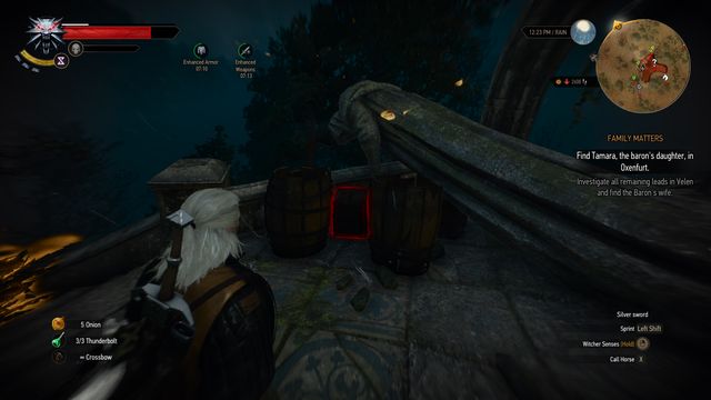 Destroy two barrels with Aard sign. - The Witcher 3 Wild Hunt: Treasure hunt, Fyke Isle - walkthrough - Fyke Isle - The Witcher 3 Wild Hunt Guide