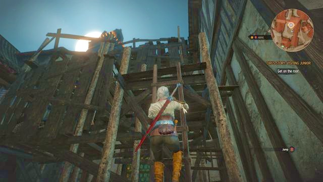 By using the ladder you will reach the roof - The Witcher 3 Wild Hunt: Get Junior - walkthrough - Free City of Novigrad - The Witcher 3 Wild Hunt Guide & Walkthrough