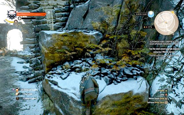 From the northern side, in front of the lair there are rocks you can climb on - The Witcher 3 Wild Hunt: Mastercrafted Griffin School Gear - Griffin School Gear - The Witcher 3 Wild Hunt Guide