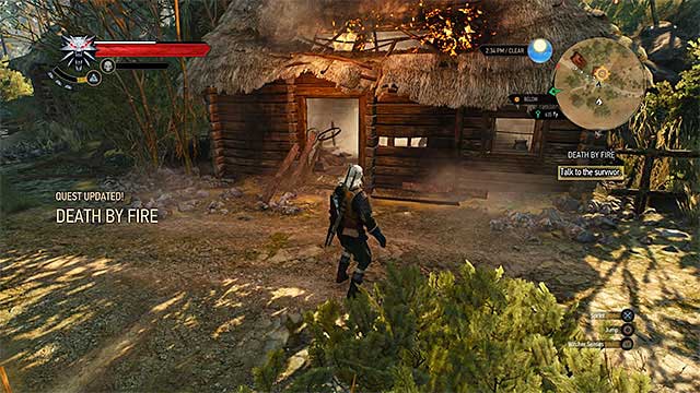 Use Aard sign to unlock entrance to the hut - Side quests in Inn by the Crossroads - Inn by the Crossroads - The Witcher 3 Wild Hunt Guide & Walkthrough