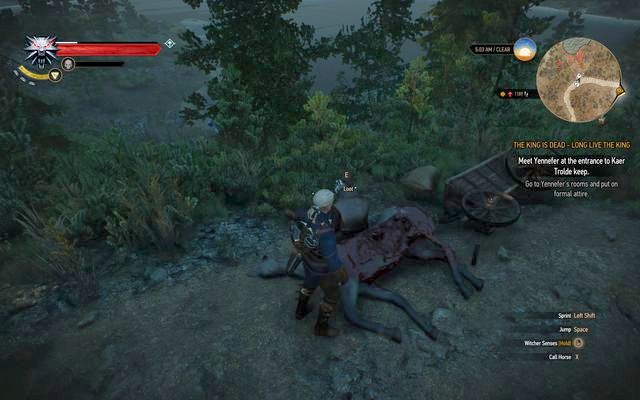 Search the corpse at the road - Treasure hunt in Kaer Trolde - Kaer Trolde - The Witcher 3 Wild Hunt Guide & Walkthrough