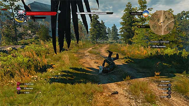 Dodge whenever the shrieker attacks from the sky - Witcher contracts in Crows Perch - Crows Perch - The Witcher 3 Wild Hunt Guide & Walkthrough