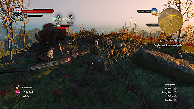 Attack the archgriffin whenever it lands - Witcher contracts in Crows Perch - Crows Perch - The Witcher 3 Wild Hunt Guide & Walkthrough