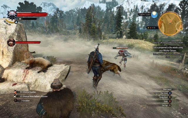 Repel muckixers attacks during the ritual - Practicum in Advanced Alchemy - side quest - Kaer Trolde - The Witcher 3 Wild Hunt Guide & Walkthrough