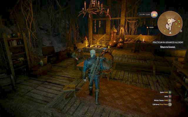 Enter the Gremists house the next day - Practicum in Advanced Alchemy - side quest - Kaer Trolde - The Witcher 3 Wild Hunt Guide & Walkthrough
