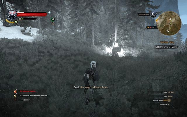 The Place of Power near the path up - Ugly Baby - main quest - Kaer Morhen - The Witcher 3 Wild Hunt Guide & Walkthrough