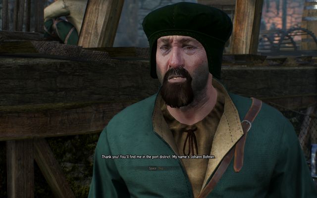 Talk to the man dressed in green that can be found in the docks - Side quests in Kaer Trolde - Kaer Trolde - The Witcher 3 Wild Hunt Guide & Walkthrough