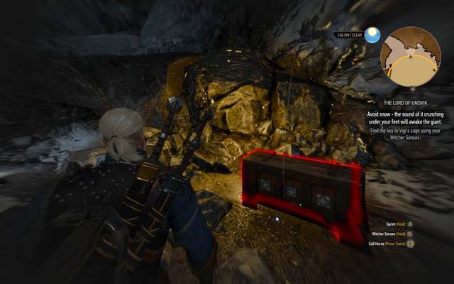 The drawer in giants cave with the key to the cage - Side quests in Kaer Trolde - Kaer Trolde - The Witcher 3 Wild Hunt Guide & Walkthrough