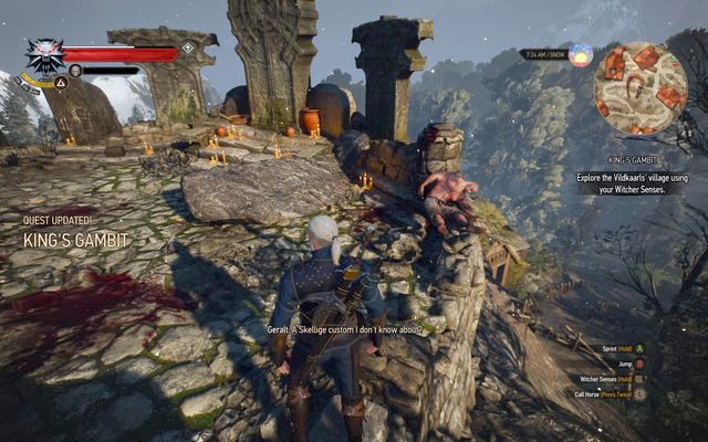 Examine the shrines at the rock - Side quests in Kaer Trolde - Kaer Trolde - The Witcher 3 Wild Hunt Guide & Walkthrough