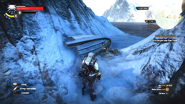 The sailors body is lying between two small isles. - Treasure hunt in Faroe Isle - Faroe Isle - The Witcher 3: Wild Hunt Game Guide & Walkthrough