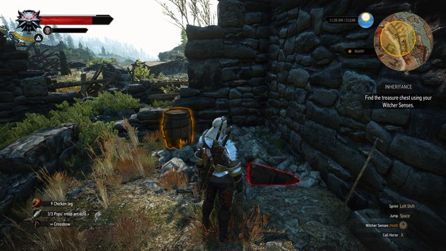 The treasure is buried in one of the destroyed houses. - Treasure hunt in Kaer Muire - Kaer Muire - The Witcher 3 Wild Hunt Guide & Walkthrough