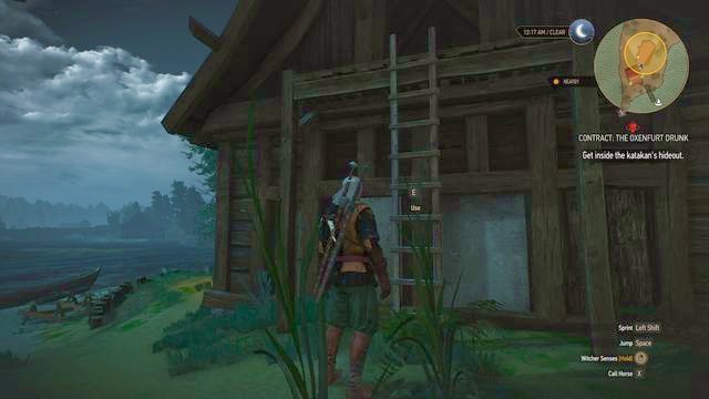 The door is locked so you must walk to the hut by using the ladder. - Witcher contracts in Oxenfurt - Oxenfurt - The Witcher 3 Wild Hunt Guide & Walkthrough
