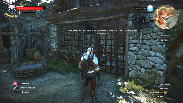 Open the cage with the key you received. - The Witcher 3 Wild Hunt: Side quests in Faroe Isle - list, walkthrough - Faroe Isle - The Witcher 3 Wild Hunt Guide & Walkthrough