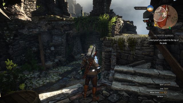 Further part of the road is behind the destroyed stairs. - Side quests in An Skellig - An Skellig - The Witcher 3 Wild Hunt Guide & Walkthrough