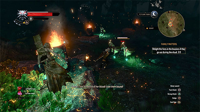 Set the fire back whenever it is extinguished - Family Matters - main quest - Crows Perch - The Witcher 3 Wild Hunt Guide & Walkthrough