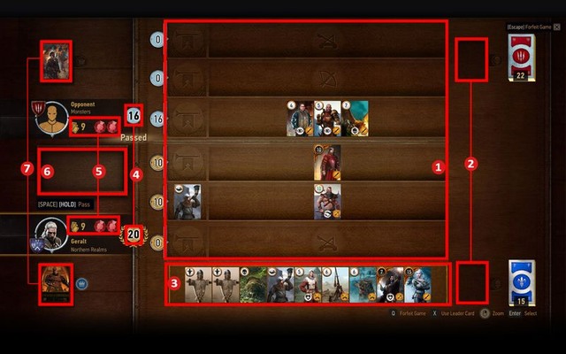 The game takes place on a separate board - a table - Basics of the game - Gwent game - The Witcher 3: Wild Hunt Game Guide & Walkthrough