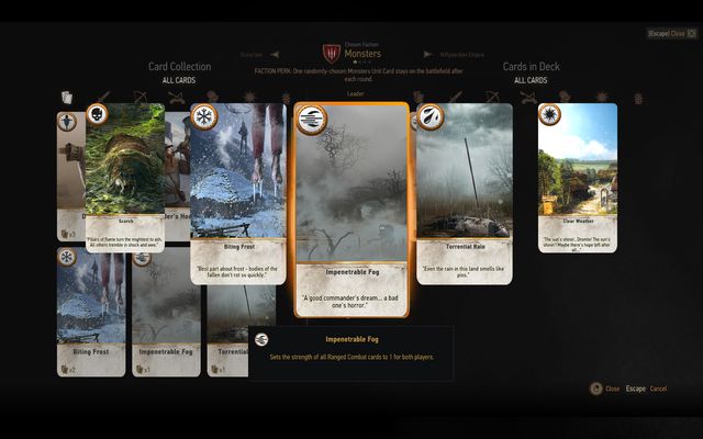 First group are weather cards - Basics of the game - Gwent game - The Witcher 3: Wild Hunt Game Guide & Walkthrough