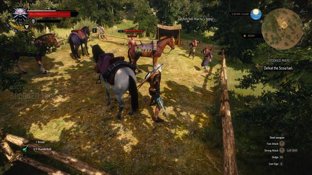 Defeat the Scoiatael and take the gray horse. - Side quests in Oxenfurt - Oxenfurt - The Witcher 3 Wild Hunt Guide & Walkthrough