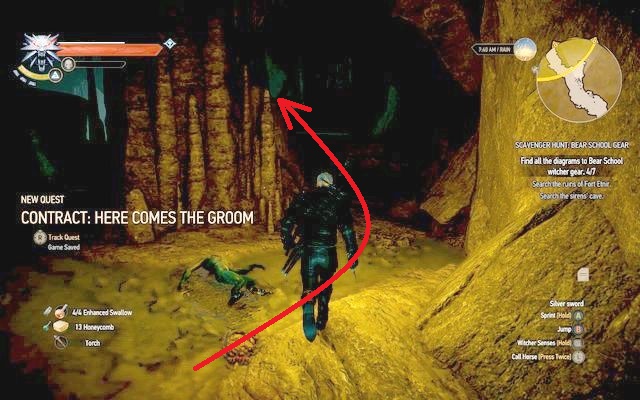 Turn to the right on the first ramification - Basic Bear School Gear - Bear School Gear - The Witcher 3 Wild Hunt Guide & Walkthrough