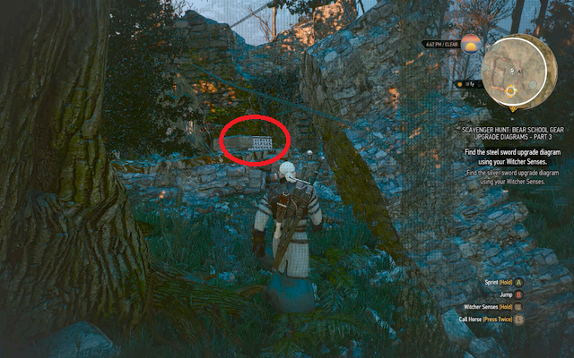 Chest in the northern-east corner of the ruins - Superior Bear School Gear - Bear School Gear - The Witcher 3 Wild Hunt Guide & Walkthrough