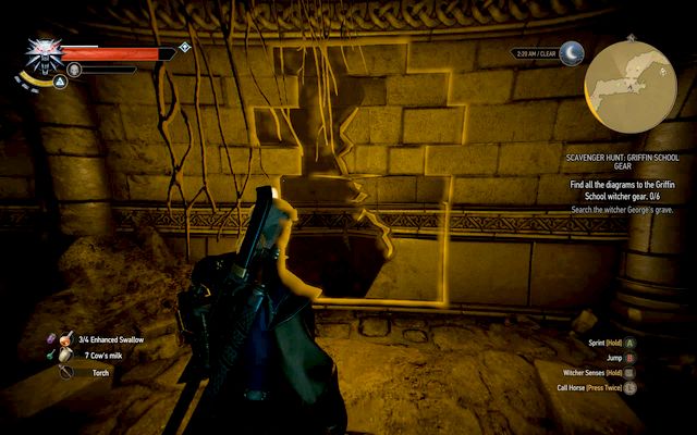 Wall that is to be destroyed - Basic Griffin School Gear - Griffin School Gear - The Witcher 3: Wild Hunt Game Guide & Walkthrough
