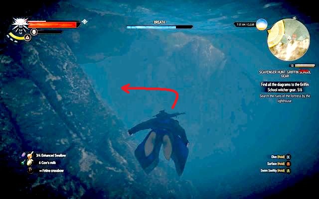 In order to get to the castle, jump off the bridge, or go down the rocks - Basic Griffin School Gear - Griffin School Gear - The Witcher 3: Wild Hunt Game Guide & Walkthrough