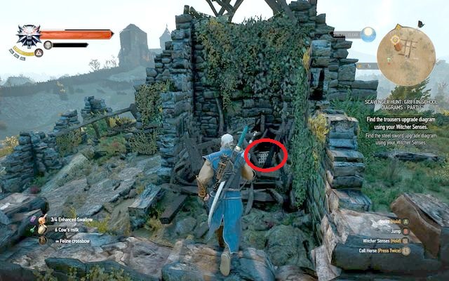 Approach the ruins from the west - Enhanced Griffin School Gear - Griffin School Gear - The Witcher 3 Wild Hunt Guide & Walkthrough