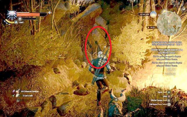 Get rid of the rocks first in order to enter, - Enhanced Griffin School Gear - Griffin School Gear - The Witcher 3 Wild Hunt Guide & Walkthrough