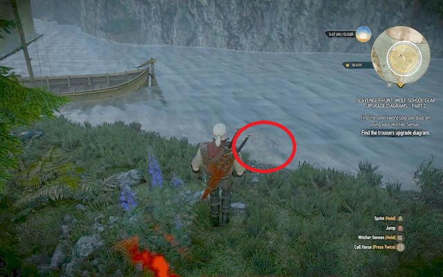 Point marked, where the chest is located. - Enhanced Wolf School Gear (DLC) - Wolf School Gear (DLC) - The Witcher 3 Wild Hunt Guide & Walkthrough