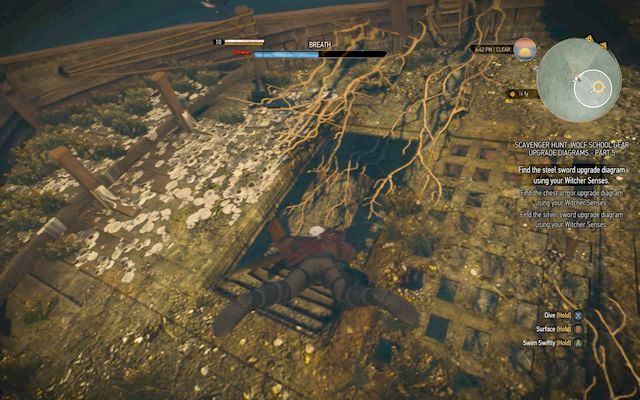 Dive under the deck to get to the chest. - Mastercrafted Wolf School Gear (DLC) - Wolf School Gear (DLC) - The Witcher 3 Wild Hunt Guide & Walkthrough