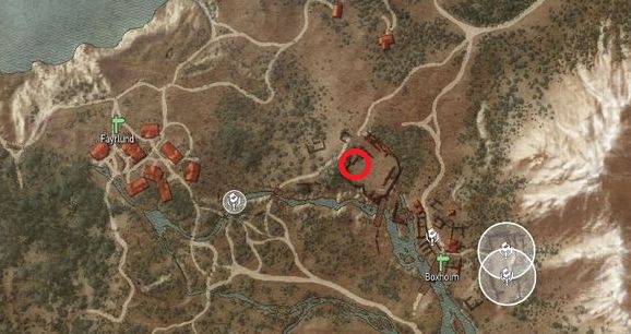 Above the Boxholm, ruins of a small castle are located - Mastercrafted Wolf School Gear (DLC) - Wolf School Gear (DLC) - The Witcher 3 Wild Hunt Guide & Walkthrough