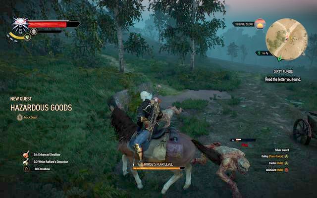 After saving him from the ghouls, help the poor guy get out from under the cart - Side quests in Crookback Bog - Crookback Bog - The Witcher 3 Wild Hunt Guide & Walkthrough