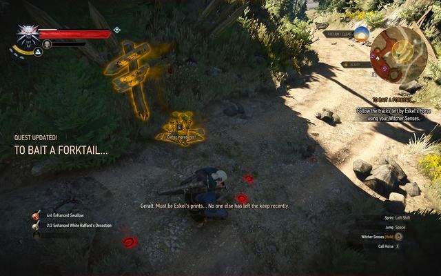 Eskels prints on the other side of the bridge - The Witcher 3 Wild Hunt: Ugly Baby - walkthrough - Kaer Morhen - The Witcher 3 Wild Hunt Guide & Walkthrough