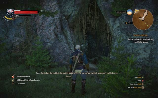 Entrance to forktails lair - The Witcher 3 Wild Hunt: Ugly Baby - walkthrough - Kaer Morhen - The Witcher 3 Wild Hunt Guide & Walkthrough