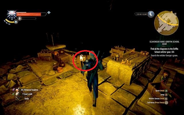 Chest on top of the stairs - The Witcher 3 Wild Hunt: Basic Griffin School Gear - Griffin School Gear - The Witcher 3 Wild Hunt Guide & Walkthrough