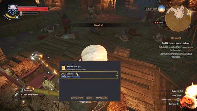 Take the letter and the ring from the chest on the desk. One of Juniors men has the key. - Get Junior - main quest - Free City of Novigrad - The Witcher 3 Wild Hunt Guide & Walkthrough