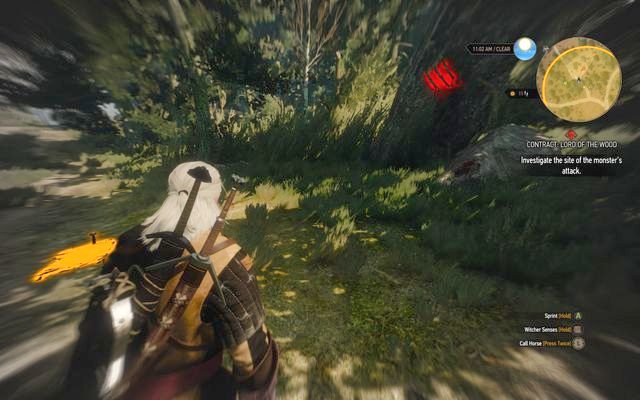 Claw marks and remains near the cart - Witcher contracts in Farcorners - Farcorners - The Witcher 3 Wild Hunt Guide & Walkthrough