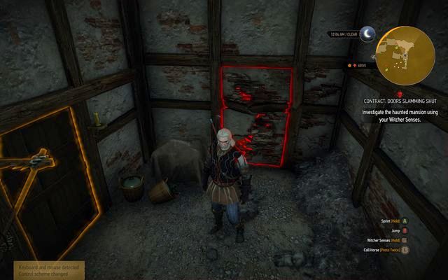 A passage behind the secret wall in the basement - The Witcher 3 Wild Hunt: Witcher contracts, Free City of Novigrad - walkthrough - Free City of Novigrad - The Witcher 3 Wild Hunt Guide & Walkthrough