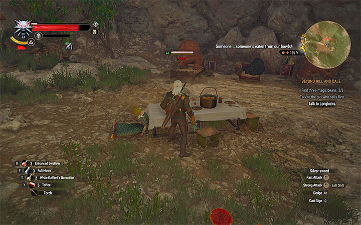 The bears will attack Geralt if he tries taking the food from the table - Beyond Hill and Dale... - quest about finding Syanna - Main quests - The Witcher 3: Blood and Wine Game Guide