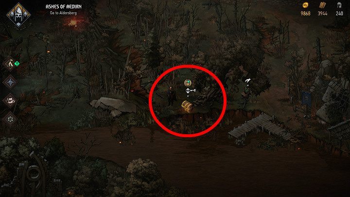 The sixth treasure chest is hidden near the river and locked - Hidden treasures chests in Aedirn | Thronebreaker The Witcher Tales - Maps of hidden treasures - Thronebreaker The Witcher Tales Guide