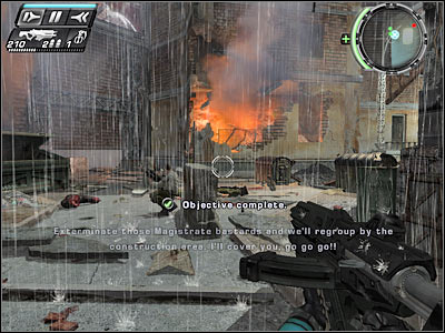 Your first task here will be to enter a destroyed building which can be found to your right (screen) - Back Again II - Walkthrough - Timeshift - Game Guide and Walkthrough