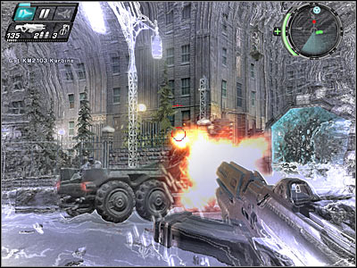 I would recommend moving towards the armored truck - Infiltration III - Walkthrough - Timeshift - Game Guide and Walkthrough