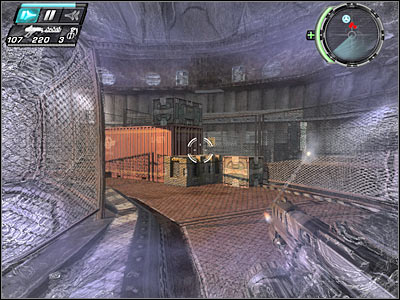 Once you've reached a new area, turn left and proceed towards the forklift truck - Test Labs II - Walkthrough - Timeshift - Game Guide and Walkthrough
